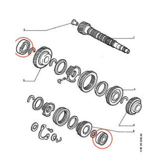 BOITE MA - Kit roulements arbre secondaire SKF