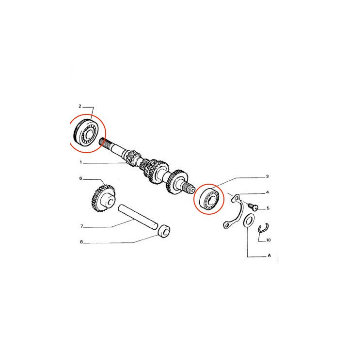 BOITE MA - Kit roulements arbre primaire SKF